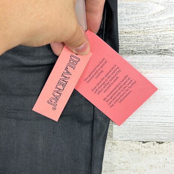 Blank NYC Girls 12 mini mercer spray on cotton blend skinny pants black new - Picture 4 of 8